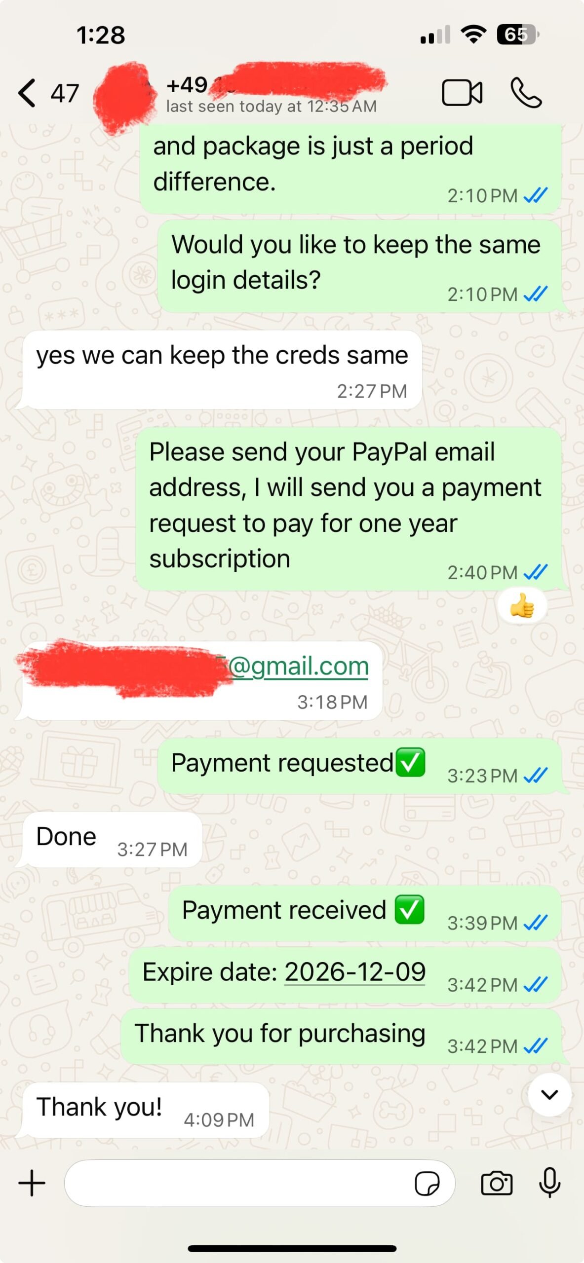 Vistarotv customer WhatsApp conversation 1