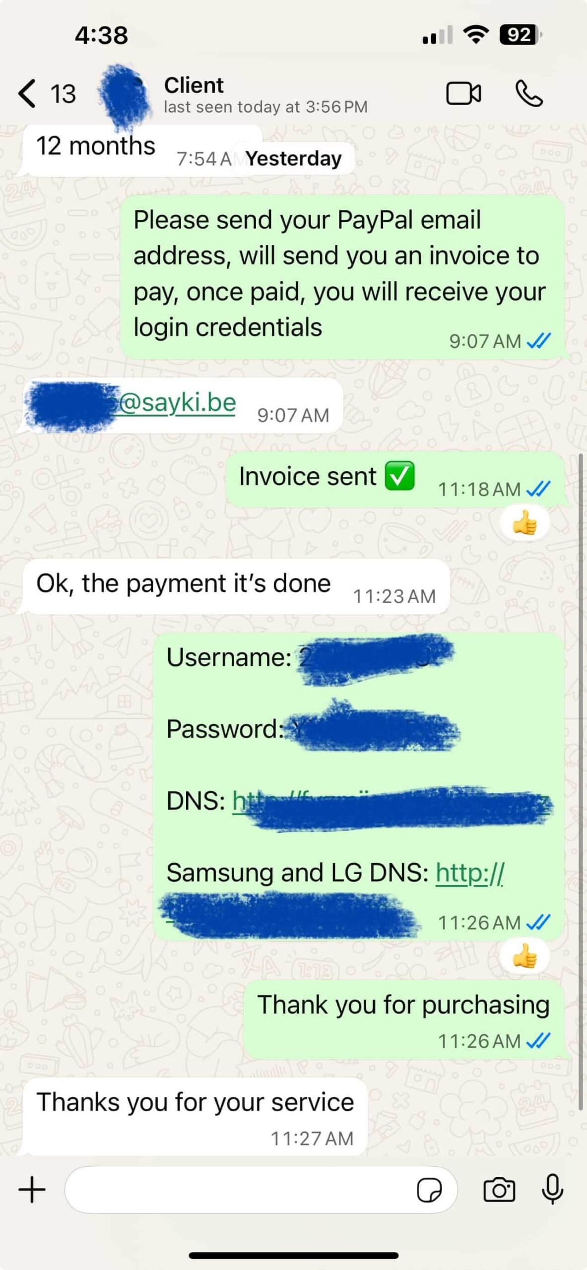 Vistarotv customer WhatsApp conversation 10