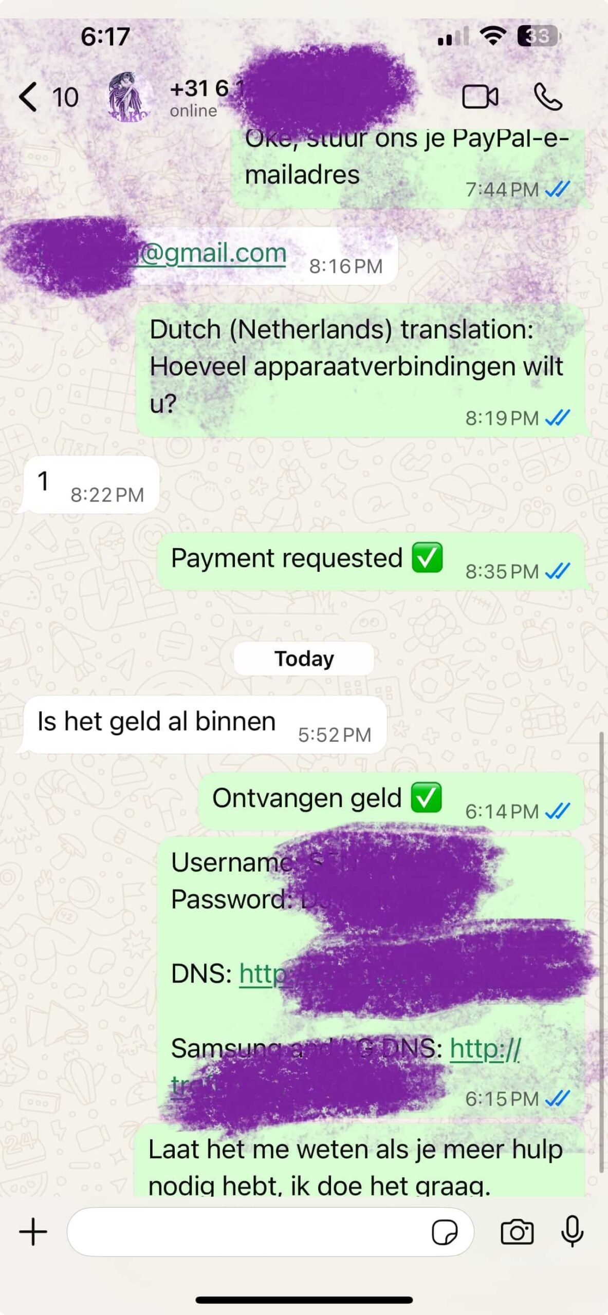 Vistarotv customer WhatsApp conversation 15