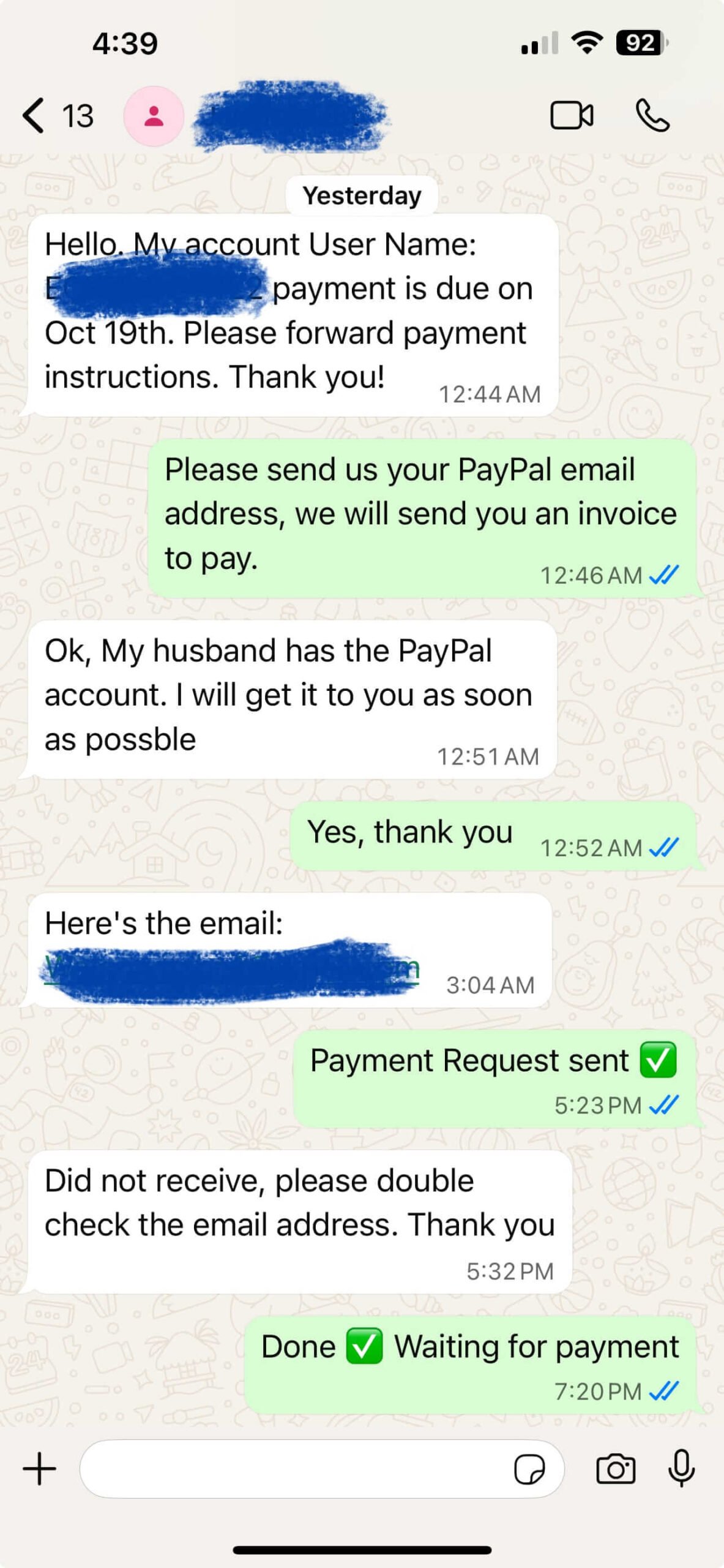 Vistarotv customer WhatsApp conversation 2