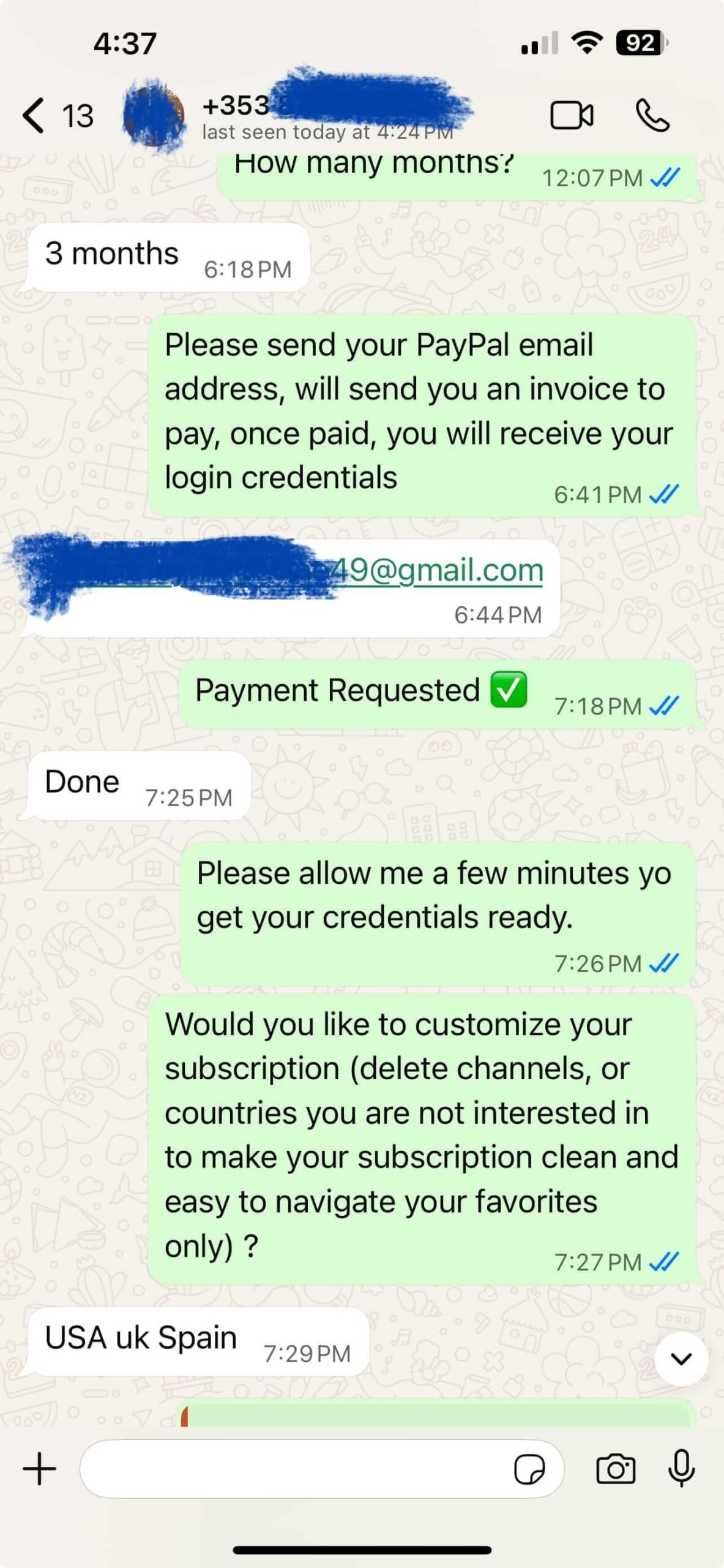 Vistarotv customer WhatsApp conversation 7