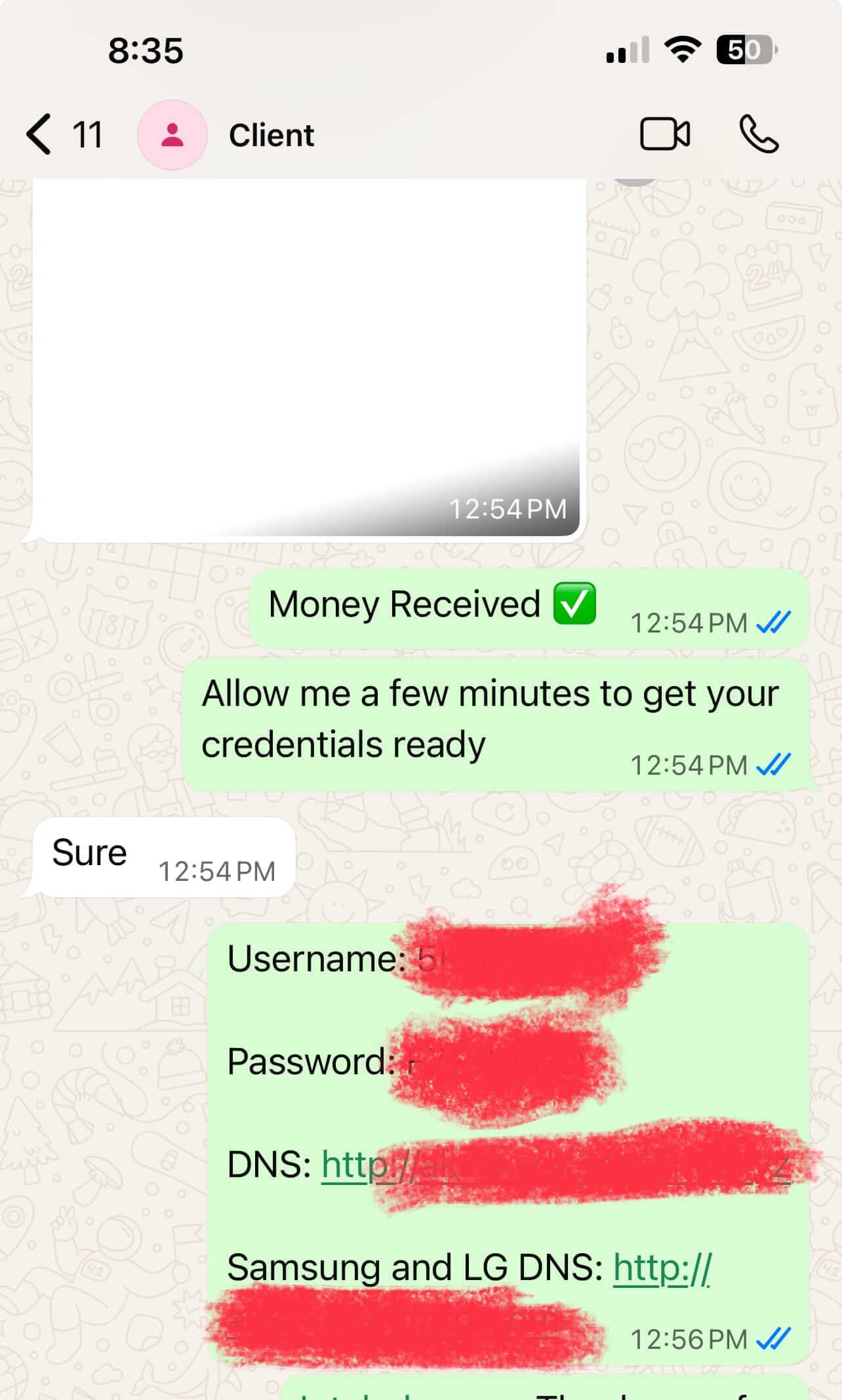 Vistarotv customer WhatsApp conversation 8