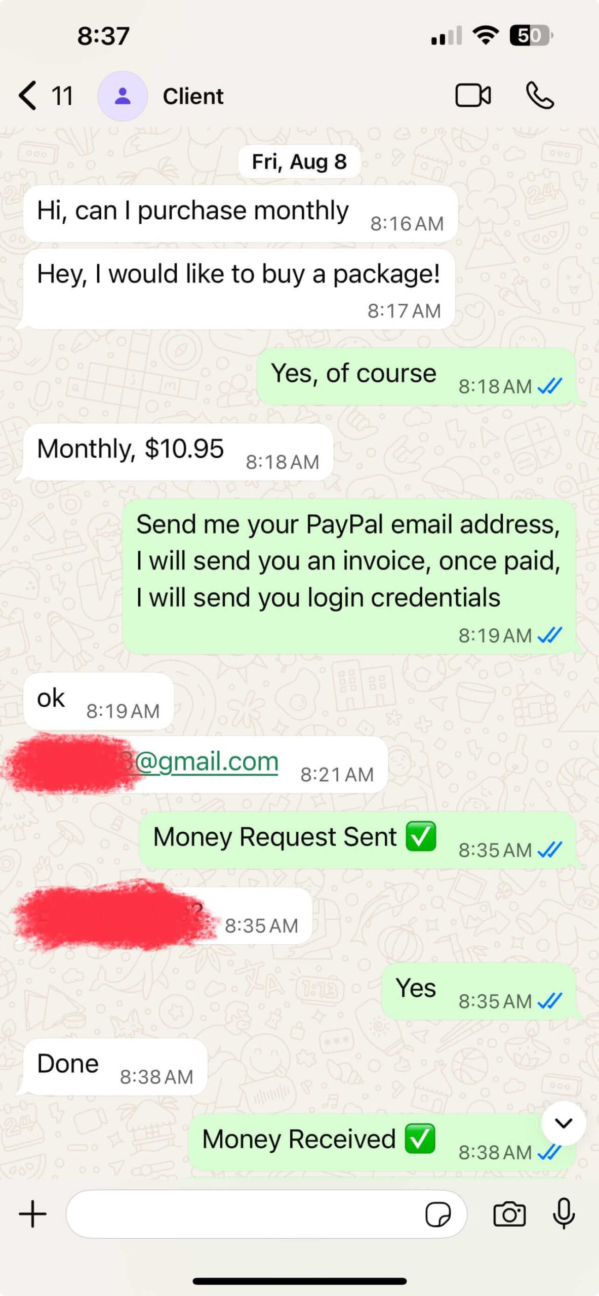 Vistarotv customer WhatsApp conversation 9