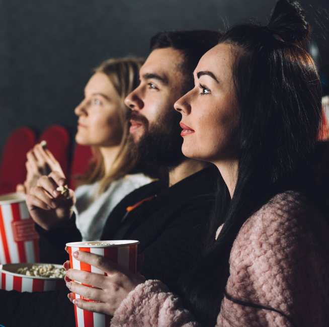 Cinema audience enjoying a film