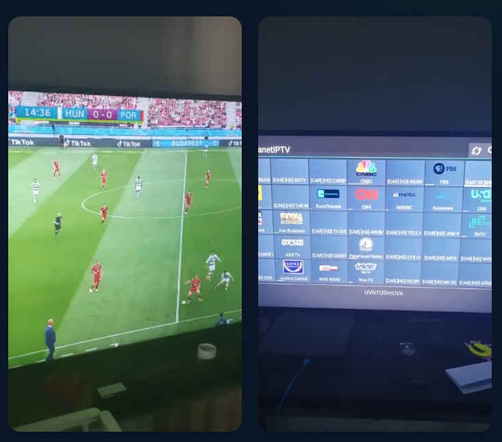 Football on a customer TV